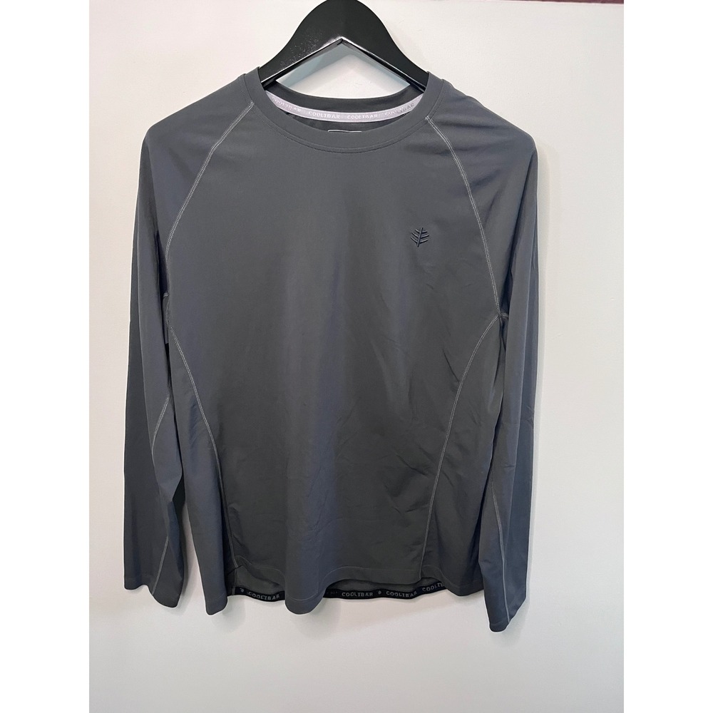 Coolibar Hightide Mens L Long Sleeve Swim Shirt UPF 50+ Gray Rash Guard 03530